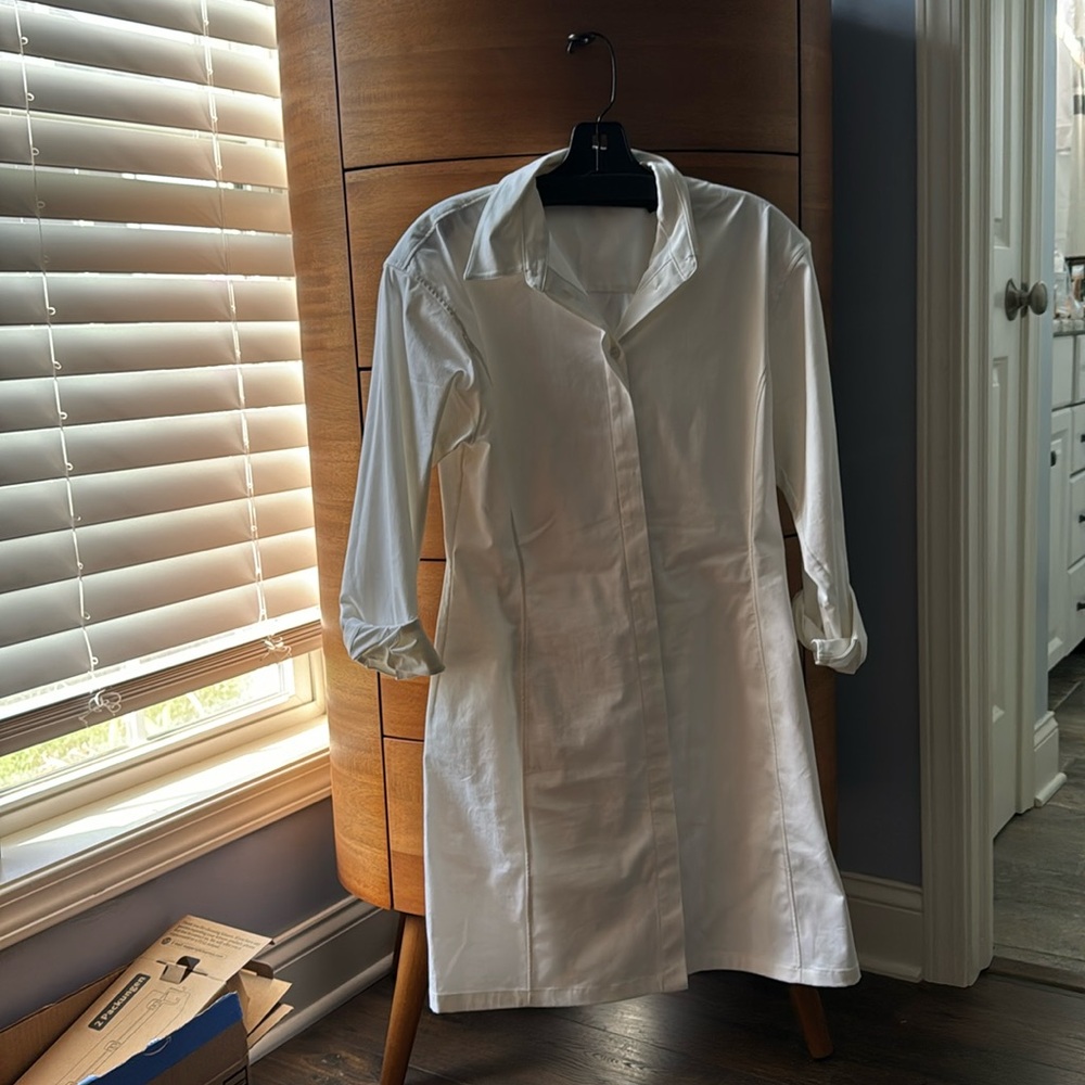 Theory button down shirt dress